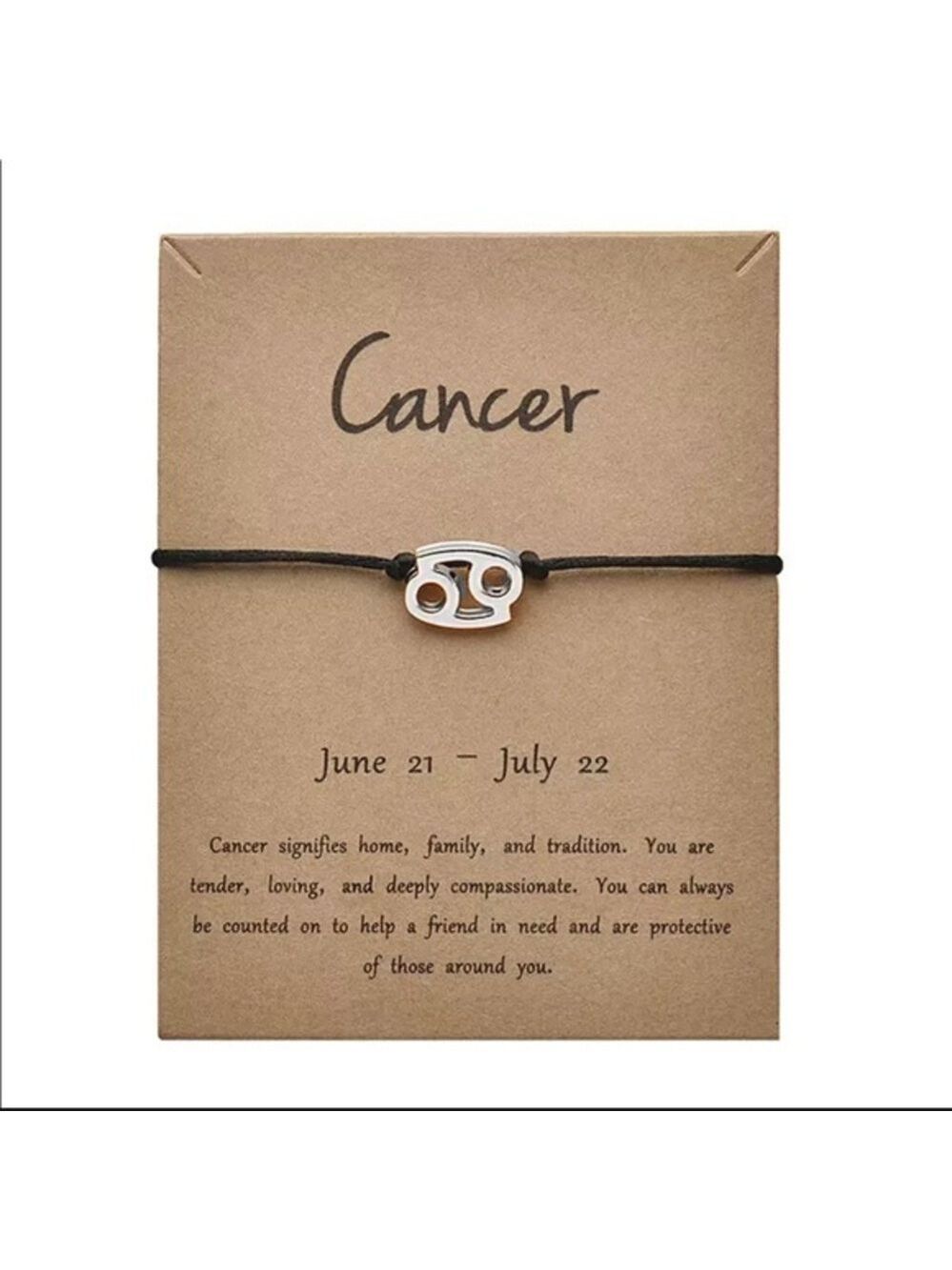 Silver Gold Tone Cancer ♋️ Adjustable Bracelet